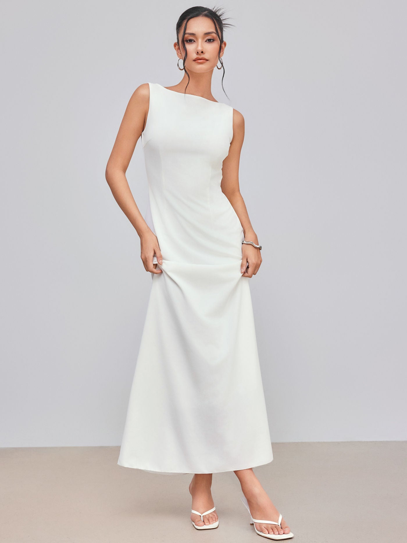 White maxi dress